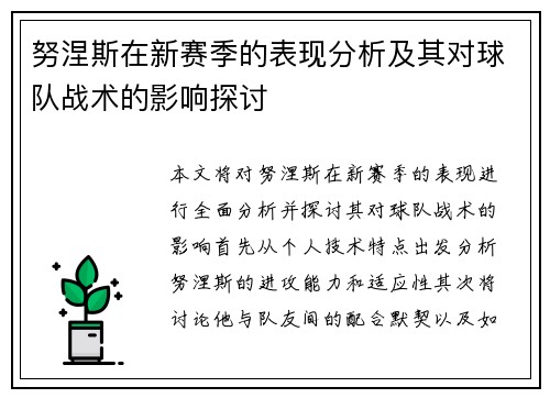 努涅斯在新赛季的表现分析及其对球队战术的影响探讨